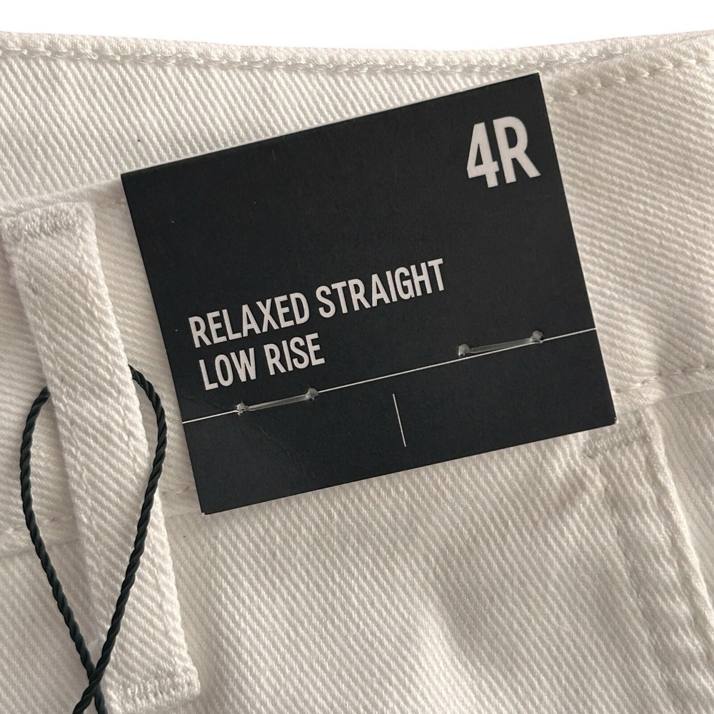 Express Ladies‎ Size 4R Y2K Style Preppy Relaxed White Straight low Rise Jeans - Picture 6 of 16